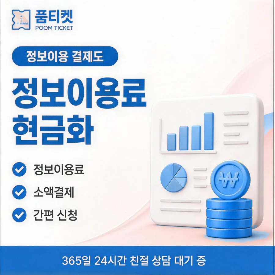 품티켓 SK 콘텐츠이용료 수수료 산정 기준 안내 이미지